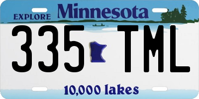MN license plate 335TML