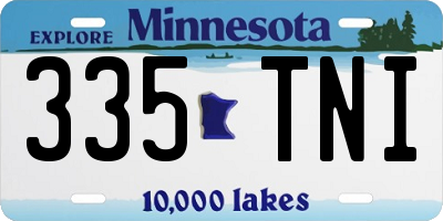 MN license plate 335TNI