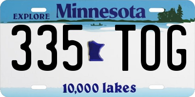 MN license plate 335TOG
