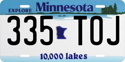 MN license plate 335TOJ