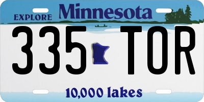 MN license plate 335TOR
