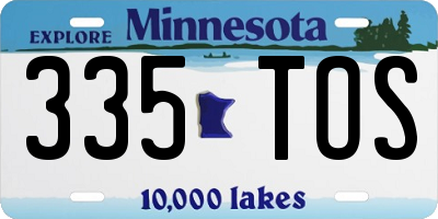 MN license plate 335TOS