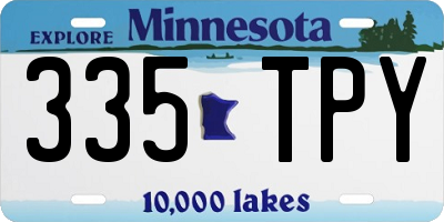 MN license plate 335TPY