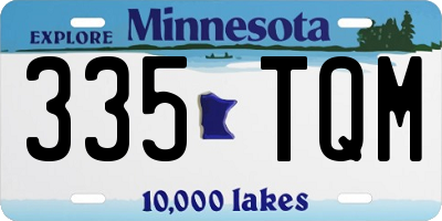 MN license plate 335TQM