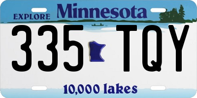 MN license plate 335TQY