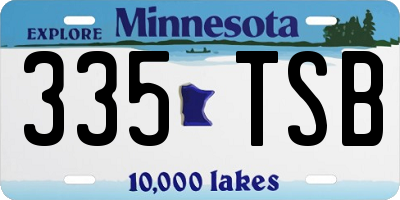 MN license plate 335TSB