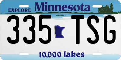MN license plate 335TSG