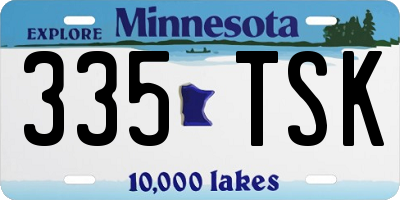 MN license plate 335TSK