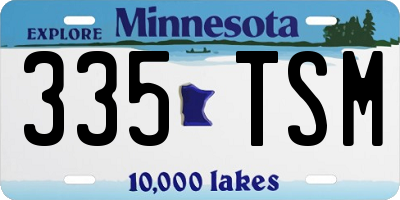 MN license plate 335TSM