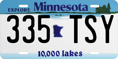 MN license plate 335TSY