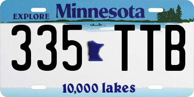 MN license plate 335TTB