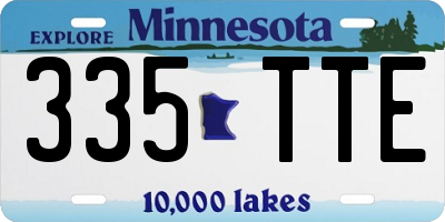 MN license plate 335TTE
