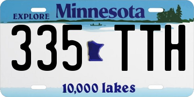 MN license plate 335TTH