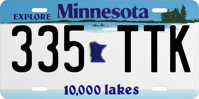 MN license plate 335TTK