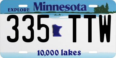 MN license plate 335TTW