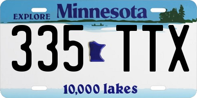 MN license plate 335TTX