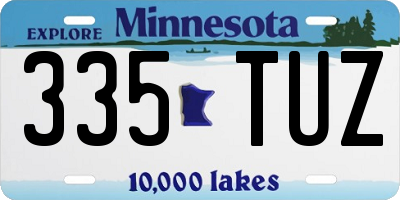 MN license plate 335TUZ