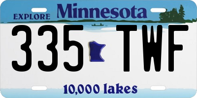 MN license plate 335TWF