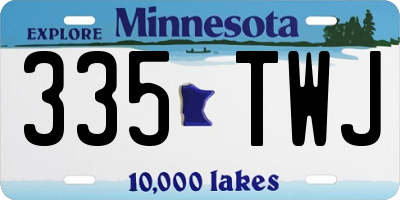 MN license plate 335TWJ