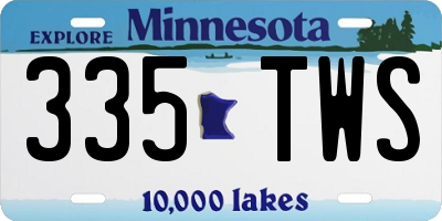 MN license plate 335TWS