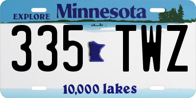 MN license plate 335TWZ