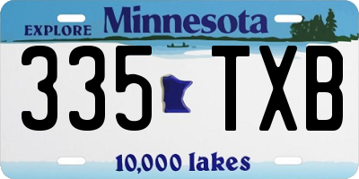 MN license plate 335TXB