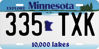MN license plate 335TXK