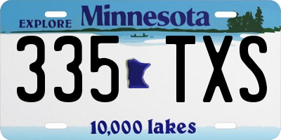 MN license plate 335TXS