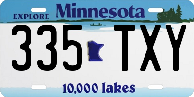 MN license plate 335TXY