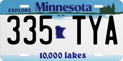 MN license plate 335TYA