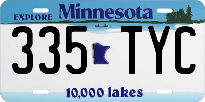MN license plate 335TYC
