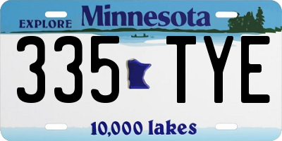 MN license plate 335TYE