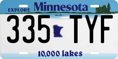 MN license plate 335TYF