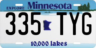 MN license plate 335TYG