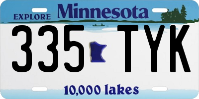 MN license plate 335TYK