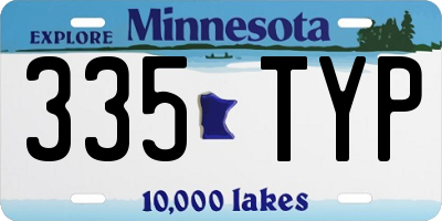 MN license plate 335TYP
