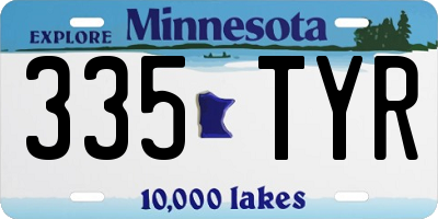 MN license plate 335TYR