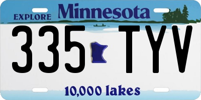 MN license plate 335TYV