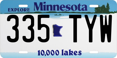 MN license plate 335TYW