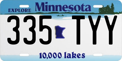 MN license plate 335TYY