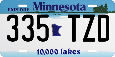 MN license plate 335TZD