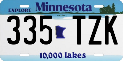 MN license plate 335TZK