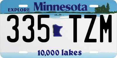 MN license plate 335TZM