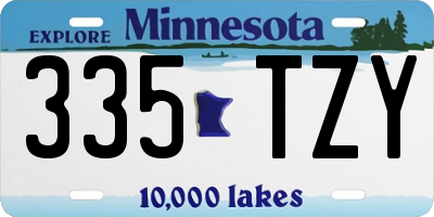 MN license plate 335TZY