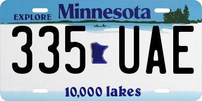 MN license plate 335UAE