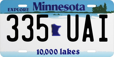 MN license plate 335UAI