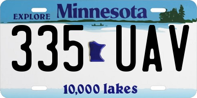 MN license plate 335UAV