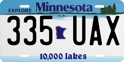 MN license plate 335UAX