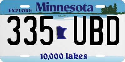 MN license plate 335UBD