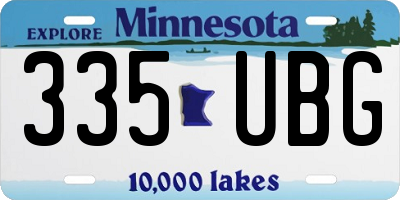 MN license plate 335UBG
